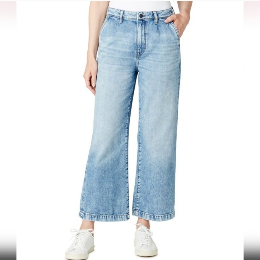 Buffalo High Rise Women's Light Blue Wide-Leg Cropped Jeans